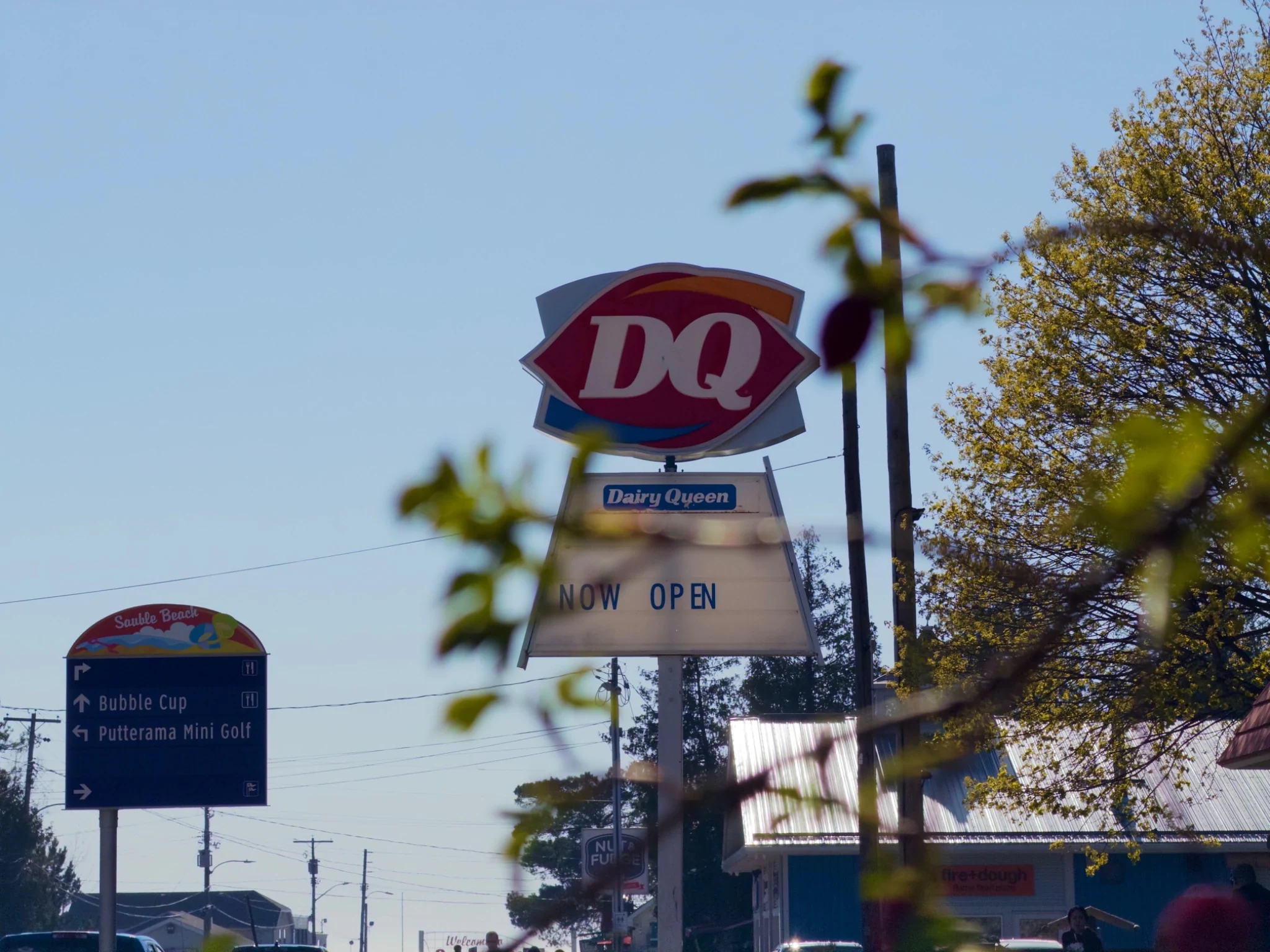 Dairy Queen and Sauble Beach main strip sign